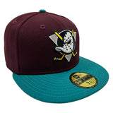 New Era 59Fifty NHL Anaheim Ducks Maroon Green
