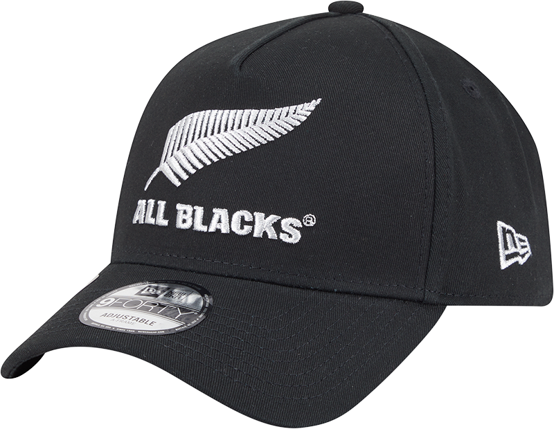 New Era 9Forty A-Frame Rugby Union All Blacks Black/Metallic Silver