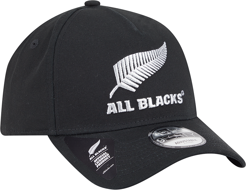 New Era 9Forty A-Frame Rugby Union All Blacks Black/Metallic Silver