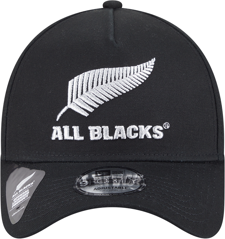 New Era 9Forty A-Frame Rugby Union All Blacks Black/Metallic Silver