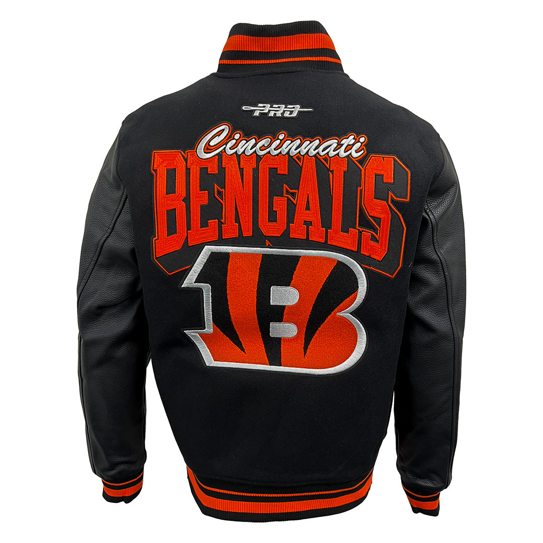 Pro Standard NFL Team Badge Wool Varsity Jacket Cincinnati Bengals Black/Orange