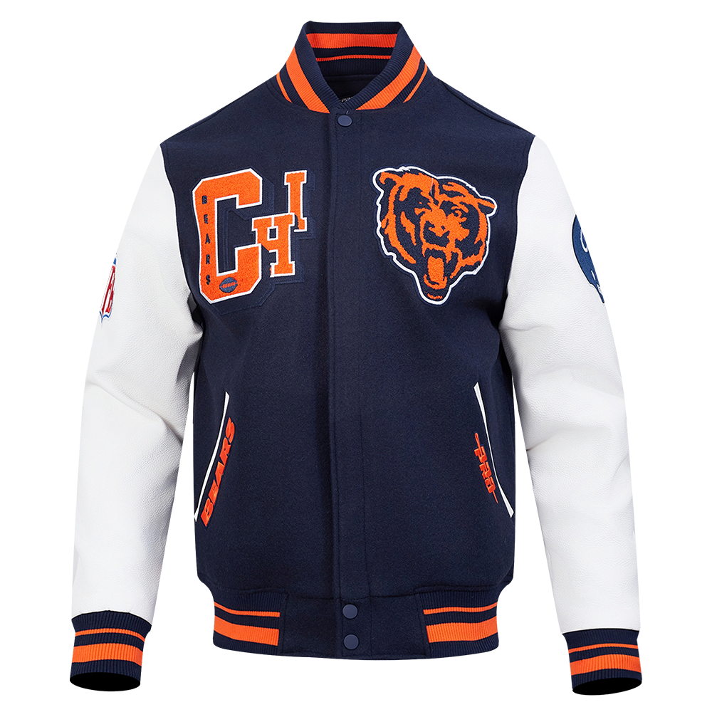 Pro Standard NFL Best Of Wool Varsity Jacket Chicago Bears Midnight Navy/Orange