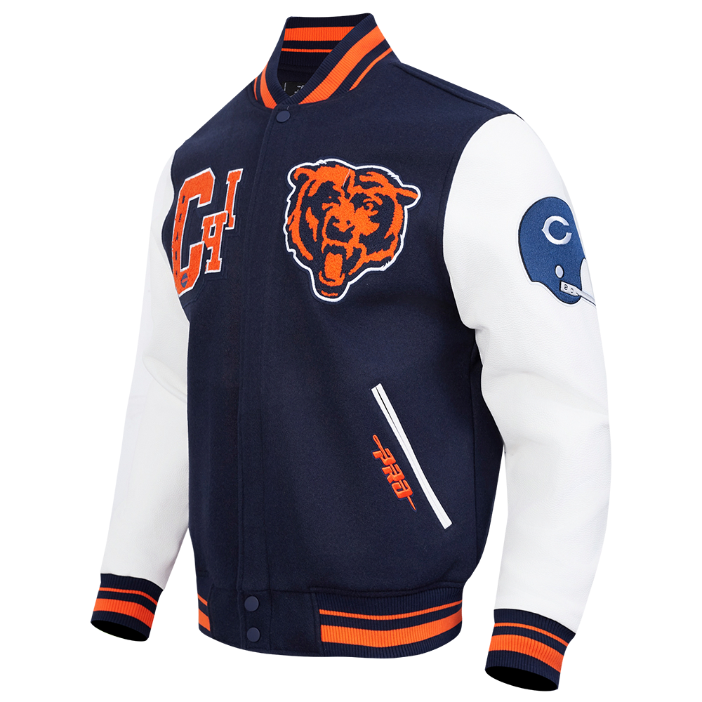 Pro Standard NFL Best Of Wool Varsity Jacket Chicago Bears Midnight Navy/Orange