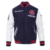 Pro Standard NFL Team Badge Wool Varsity Jacket New England Patriots Midnight Navy/Red