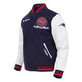 Pro Standard NFL Team Badge Wool Varsity Jacket New England Patriots Midnight Navy/Red