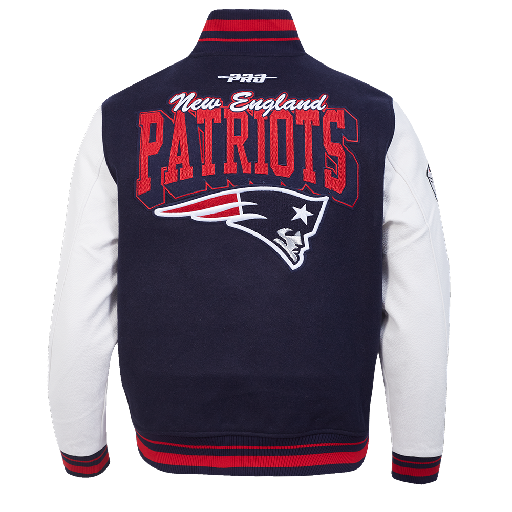 Pro Standard NFL Team Badge Wool Varsity Jacket New England Patriots Midnight Navy/Red