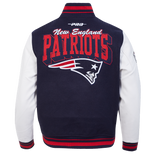 Pro Standard NFL Team Badge Wool Varsity Jacket New England Patriots Midnight Navy/Red