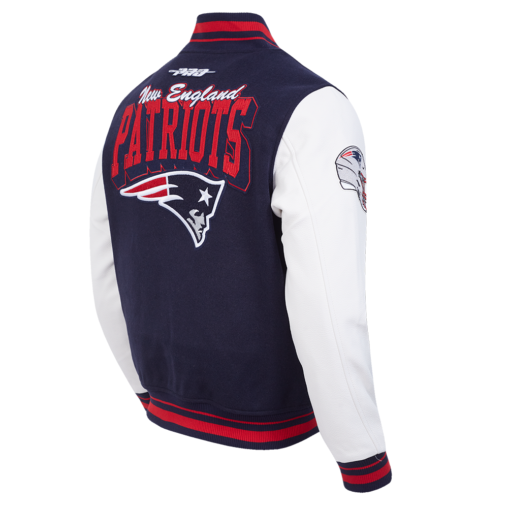 Pro Standard NFL Team Badge Wool Varsity Jacket New England Patriots Midnight Navy/Red