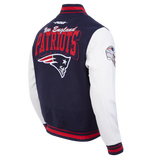 Pro Standard NFL Team Badge Wool Varsity Jacket New England Patriots Midnight Navy/Red