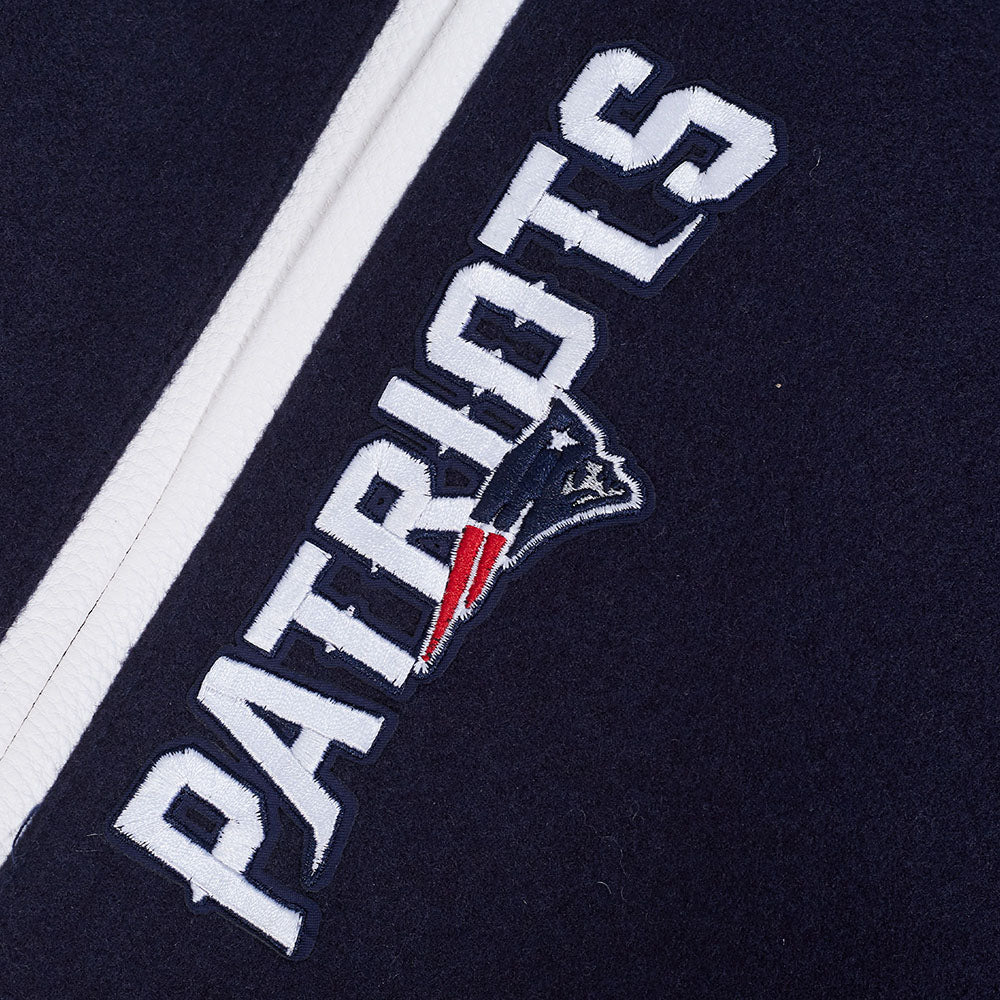 Pro Standard NFL Team Badge Wool Varsity Jacket New England Patriots Midnight Navy/Red