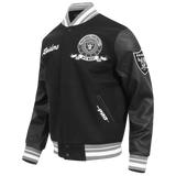 Pro Standard NFL Team Badge Wool Varsity Jacket Las Vegas Raiders Black/Grey