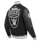 Pro Standard NFL Team Badge Wool Varsity Jacket Las Vegas Raiders Black/Grey