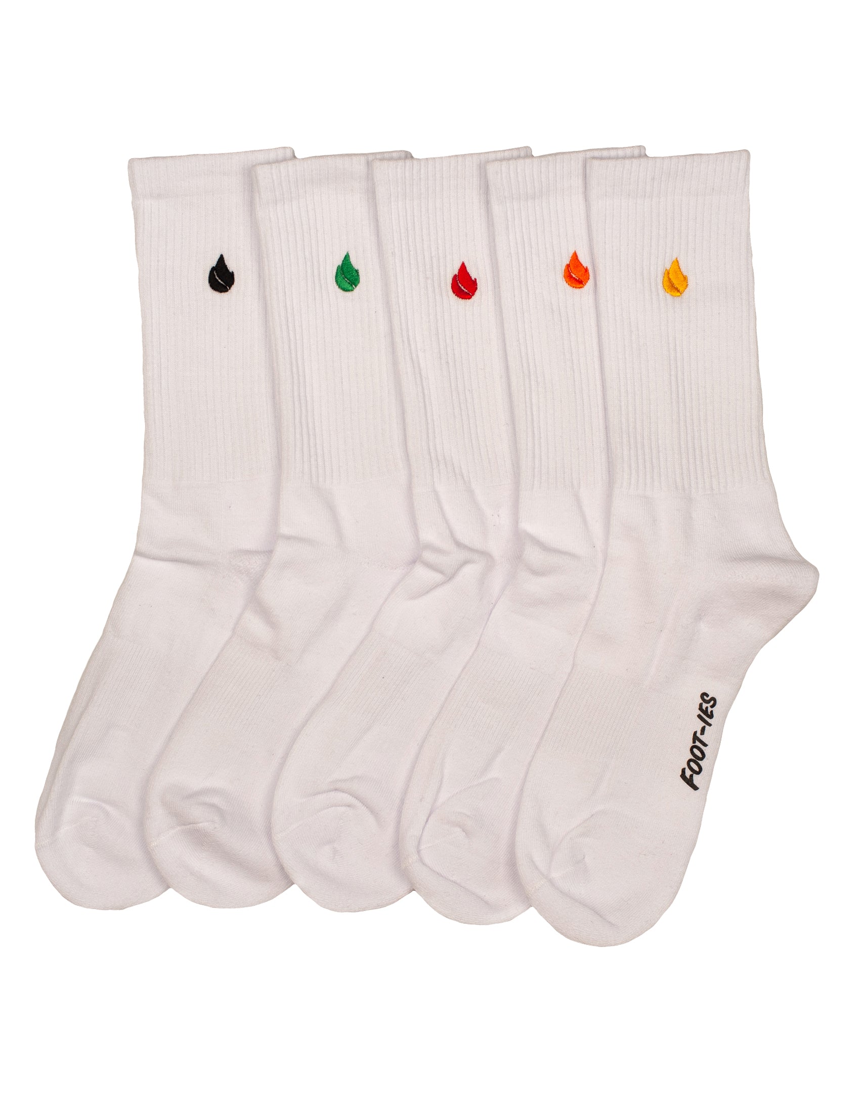 Foot-ies Blaze 5 Pack Sneaker Socks Crew White