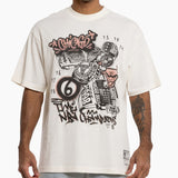 Mitchell & Ness NBA 6 Time Champs Graffiti Tee Chicago Bulls Unbleached