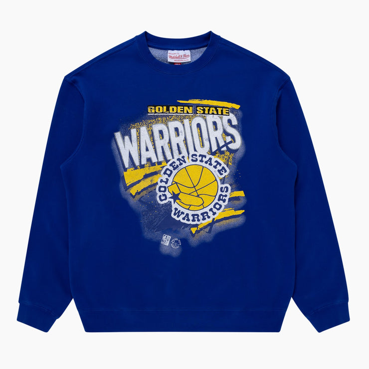 Mitchell & Ness NBA Abstract Logo Crew Golden State Warriors Blue