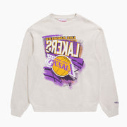 Mitchell & Ness NBA Abstract Logo Crew Los Angeles Lakers White Marle
