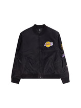 NBA Essentials Braun Nylon Bomber Los Angeles Lakers Solid Black