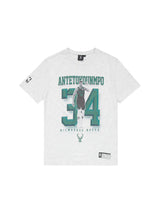 NBA Essentials Youth Jasper Vintage Tee Giannis Antetokounmpo Milwaukee Bucks Silver Marle