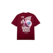 New Era MLB Subway Series Oversized T-Shirt New York Yankees X New York Mets Frosted Burgundy