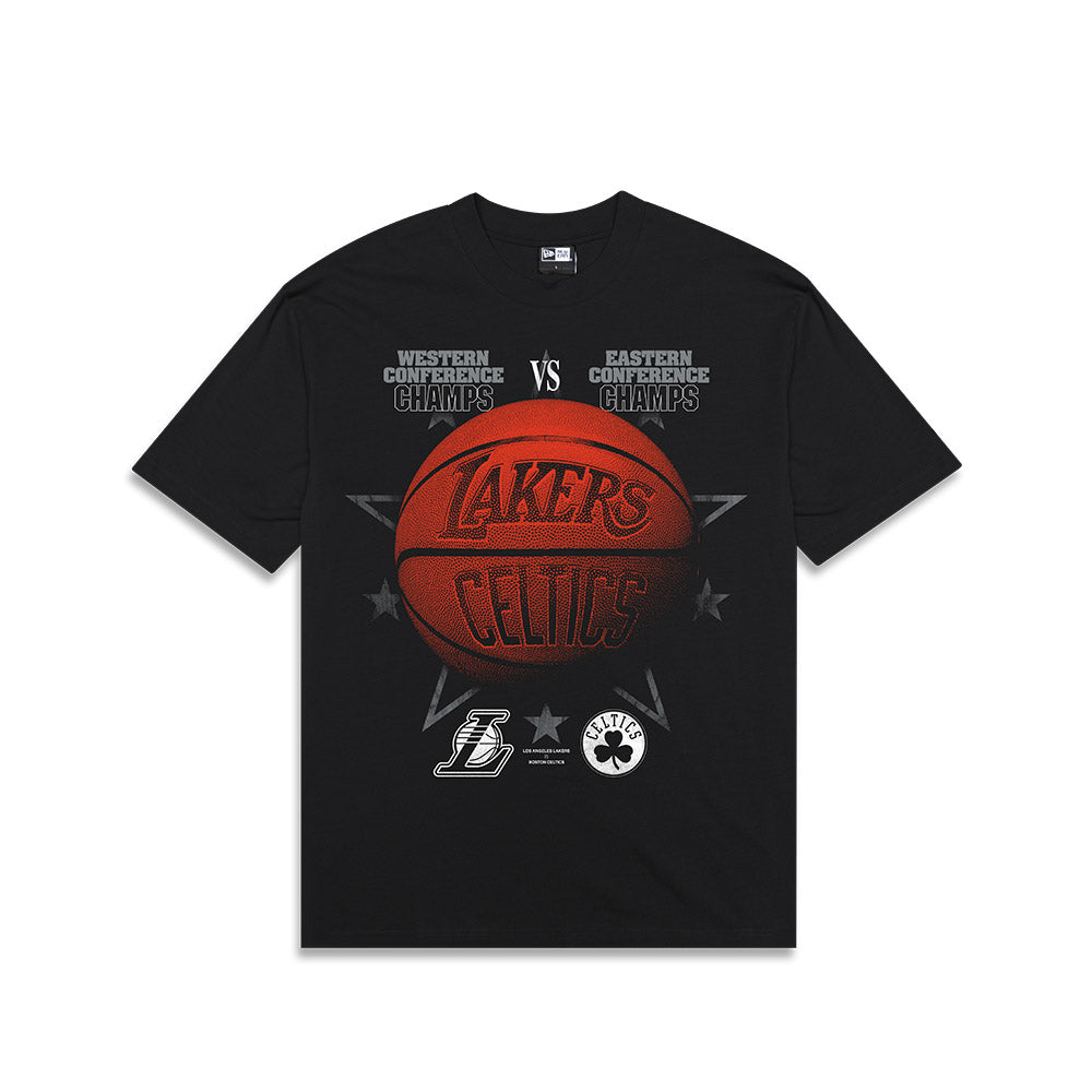 New Era NBA Rivals Oversized Tee Los Angeles Lakers Vs Boston Celtics Black