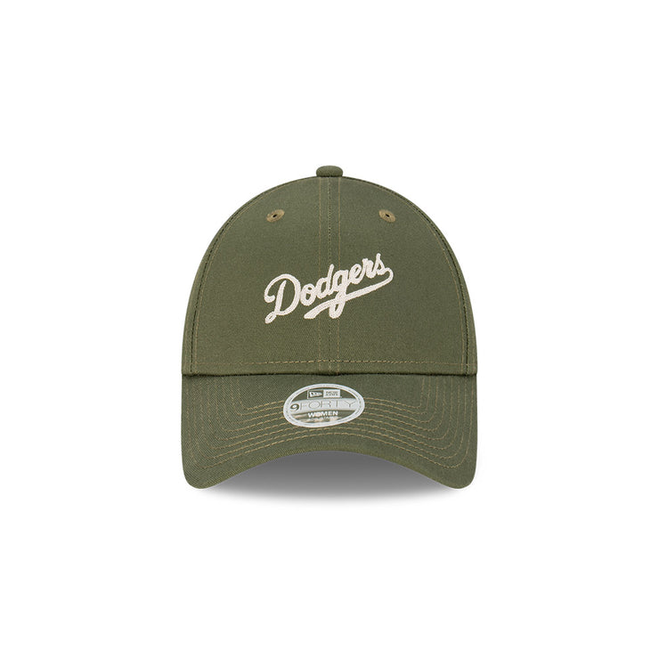 New Era Womens 9Forty Clothstrap MLB Earth Chain Stitch Los Angeles Dodgers Olive