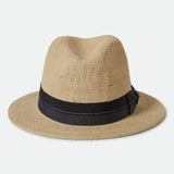 Brixton Roma Straw Fedora Natural/Black