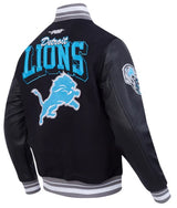 Pro Standard NFL Team Badge Wool Varsity Jacket Detroit Lions Black/Grey