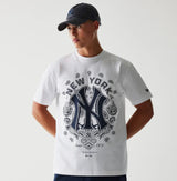 New Era MLB Paisley Oversized Tee New York Yankees White