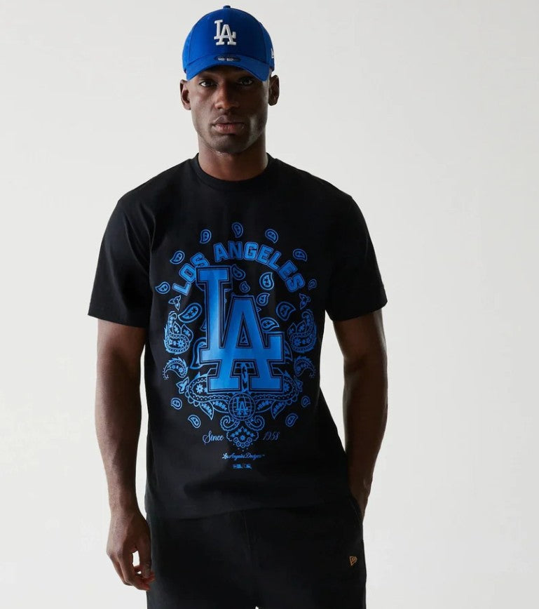 New Era MLB Paisley Oversized Tee Los Angeles Dodgers Black
