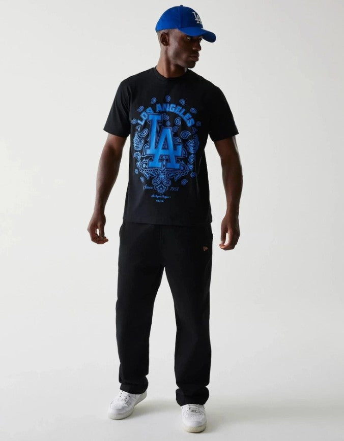 New Era MLB Paisley Oversized Tee Los Angeles Dodgers Black
