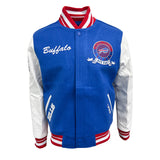 Pro Standard NFL Team Badge Wool Varsity Jacket Buffalo Bills Royal Blue/Red