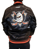 Pro Standard NHL City Ransom Satin Jacket Anaheim Ducks Black Orange