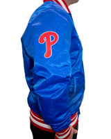 Pro Standard MLB City Ransom Satin Jacket Philadelphia Phillies Royal Blue Red