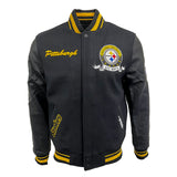 Pro Standard NFL Team Badge Wool Varsity Jacket Pittsburgh Steelers Black/Yellow
