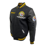 Pro Standard NFL Team Badge Wool Varsity Jacket Pittsburgh Steelers Black/Yellow