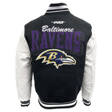 Pro Standard NFL Team Badge Wool Varsity Jacket Baltimore Ravens Black/White