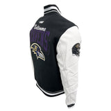 Pro Standard NFL Team Badge Wool Varsity Jacket Baltimore Ravens Black/White