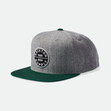 Brixton Oath III Snapback Heather Grey/Spruce