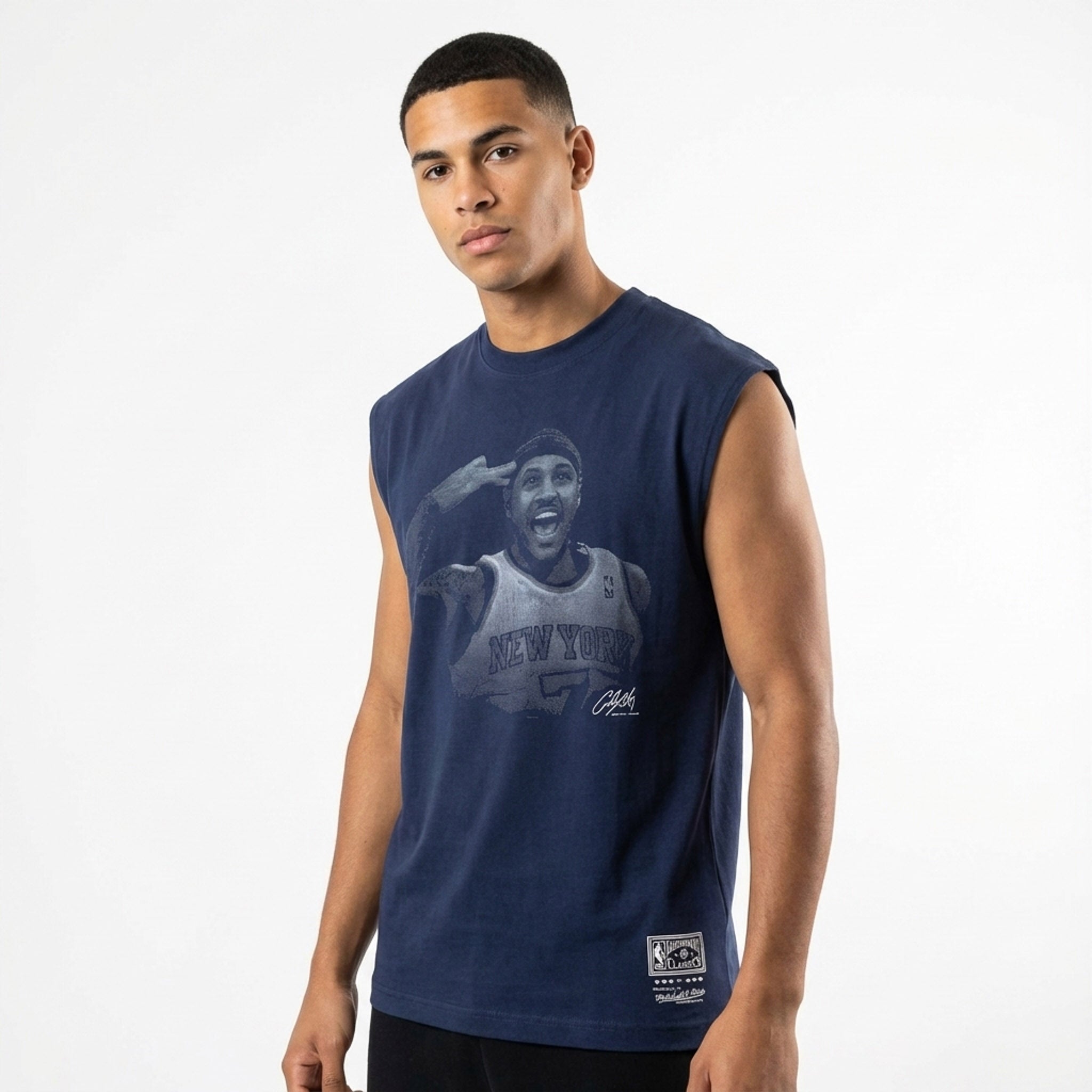 Mitchell & Ness NBA Player IP Muscle Tee New York Knicks Anthony Indigo