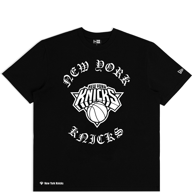 New Era NBA Gothic Script Tee New York Knicks Black