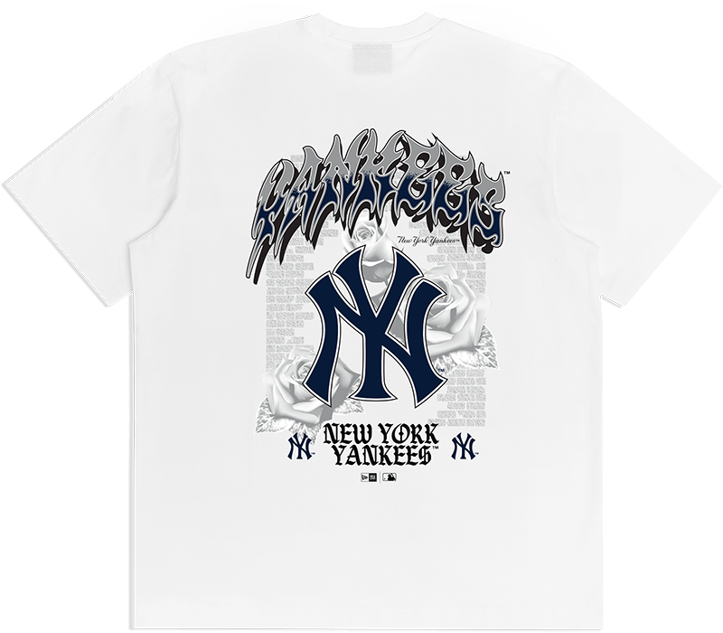 New Era NBA Grunge Rose Tee New York Yankees White