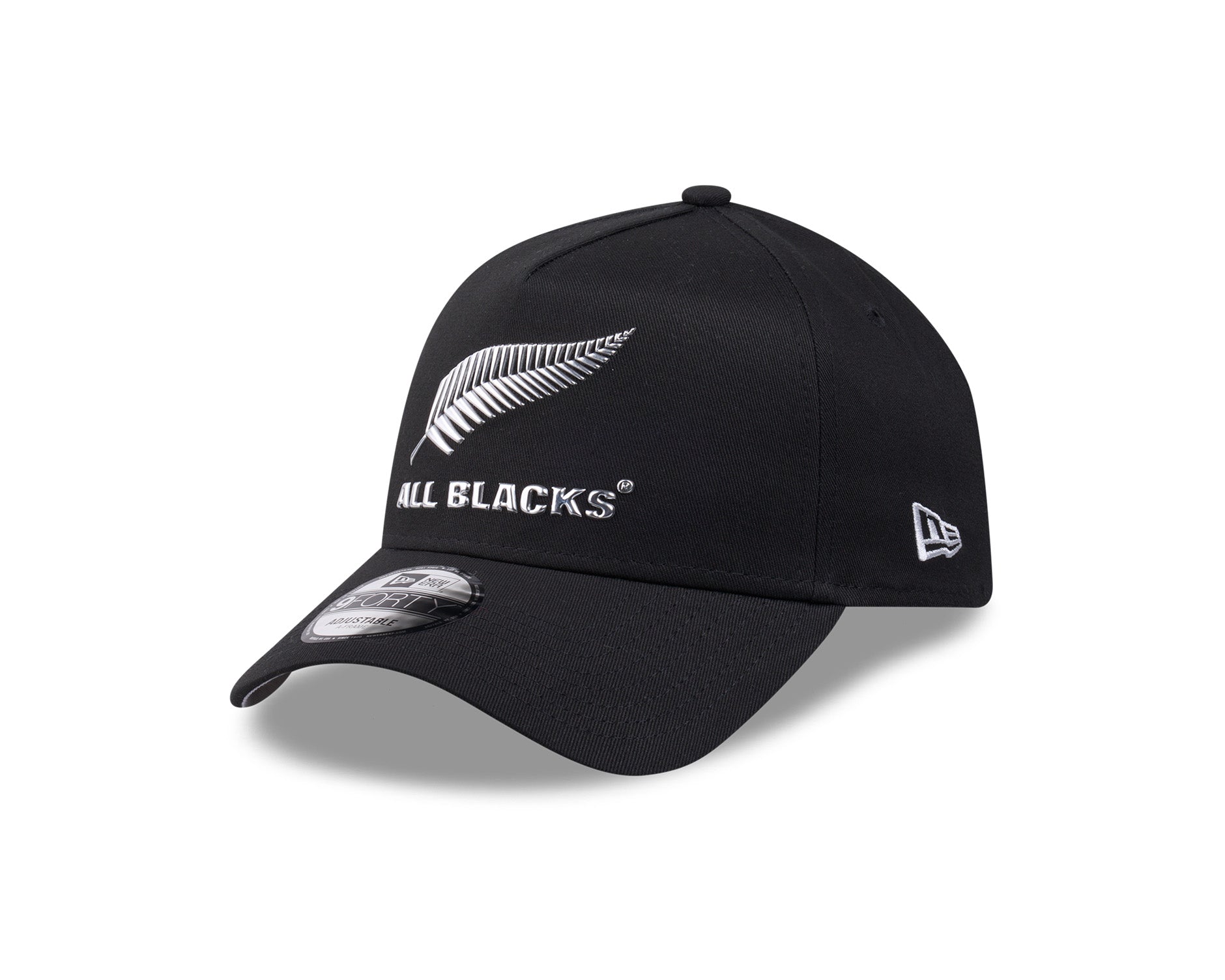 New Era 9Forty A-Frame Rugby Union All Blacks Silver TPU Badge