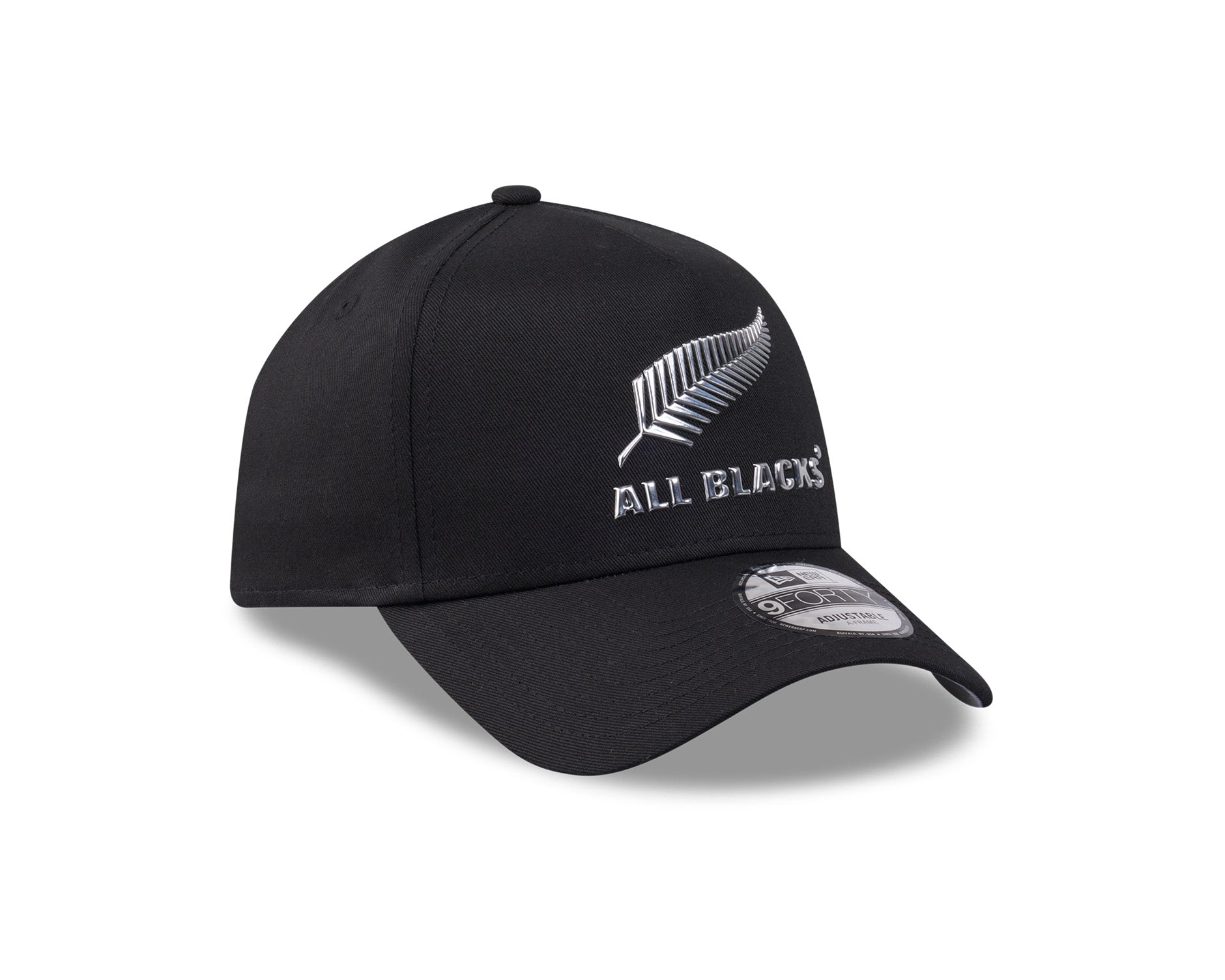 New Era 9Forty A-Frame Rugby Union All Blacks Silver TPU Badge