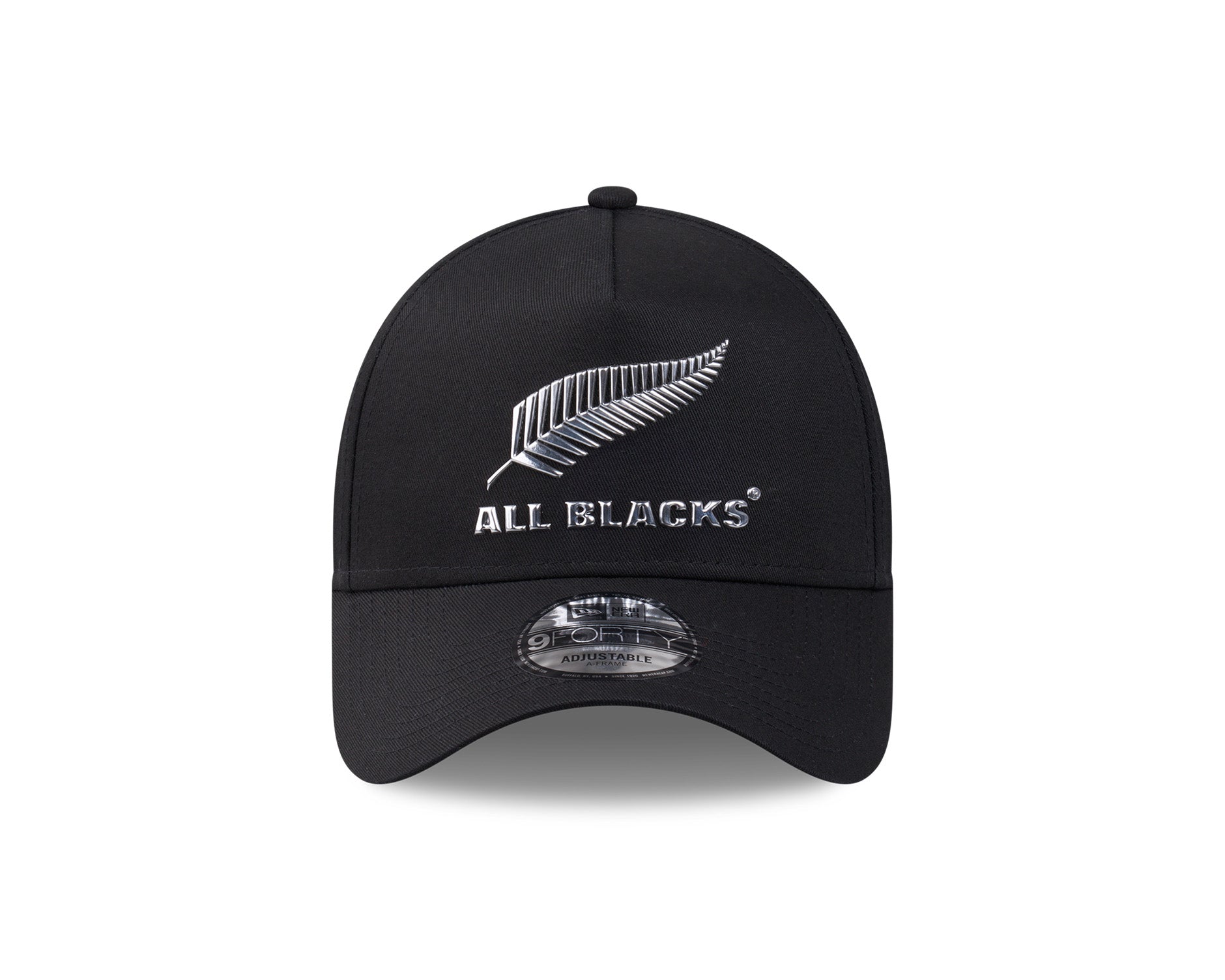 New Era 9Forty A-Frame Rugby Union All Blacks Silver TPU Badge
