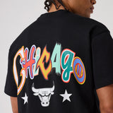 New Era NBA Multi Letter Tee Chicago Bulls Black