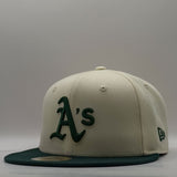 New Era 59Fifty MLB World Series Oakland Athletics Chrome White/Dark Green