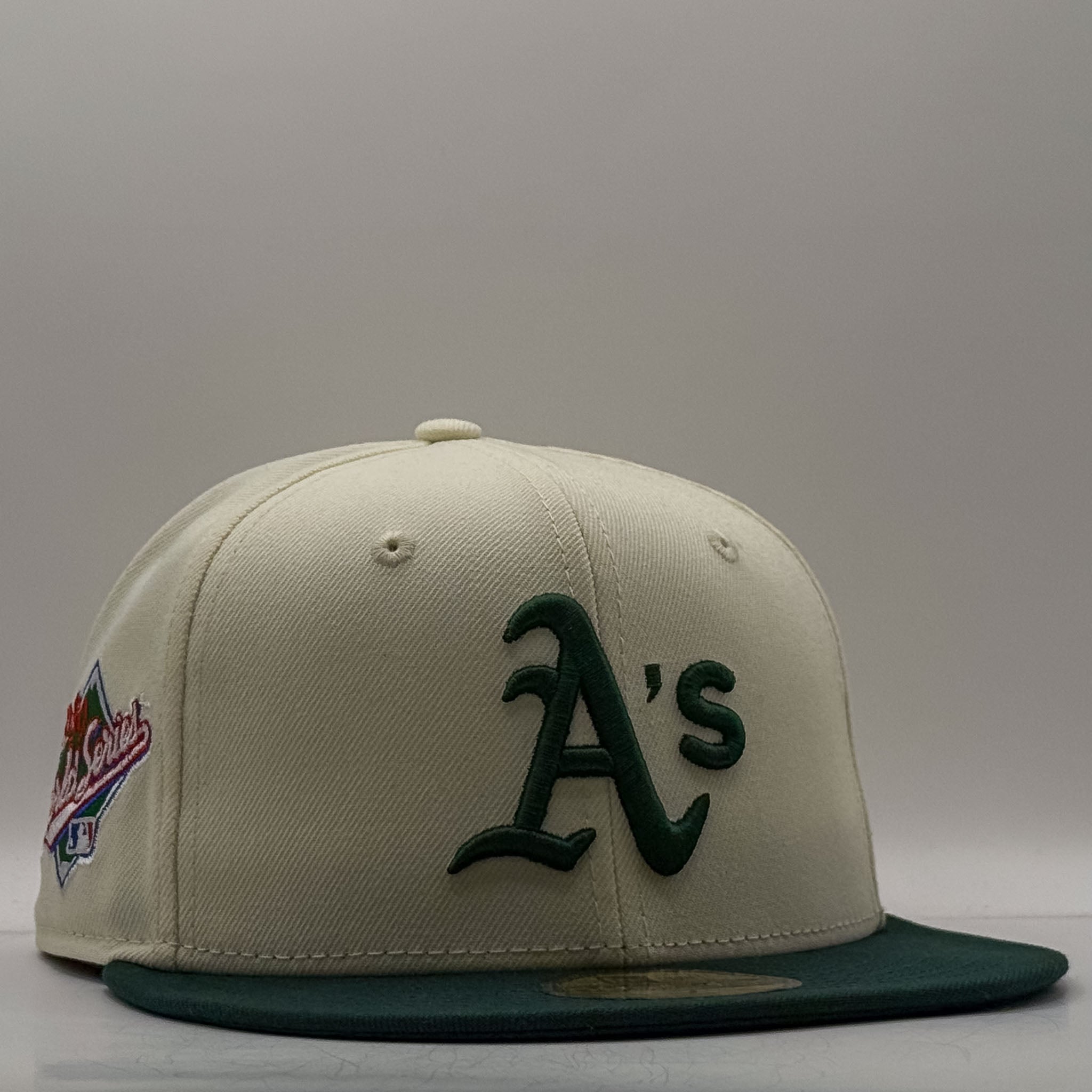 New Era 59Fifty MLB World Series Oakland Athletics Chrome White/Dark Green