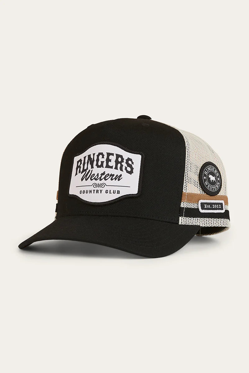 Ringers Western Country Club Deep Fit Trucker Cap Black