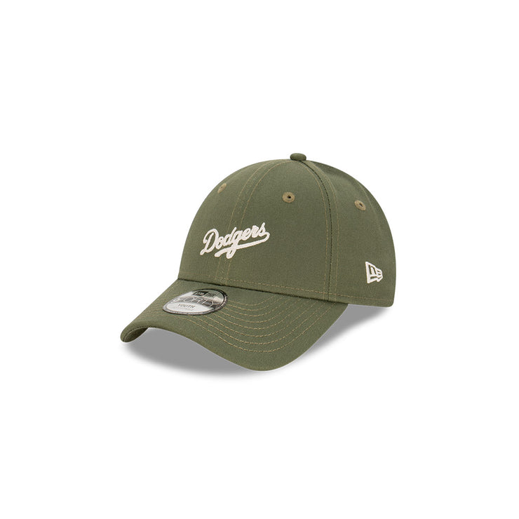 New Era Kids 9Forty Clothstrap MLB Earth Chain Stitch Los Angeles Dodgers Olive