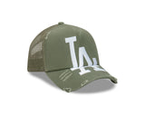 New Era 9Forty A-Frame Trucker Oversized Logo Los Angeles Dodgers Olive